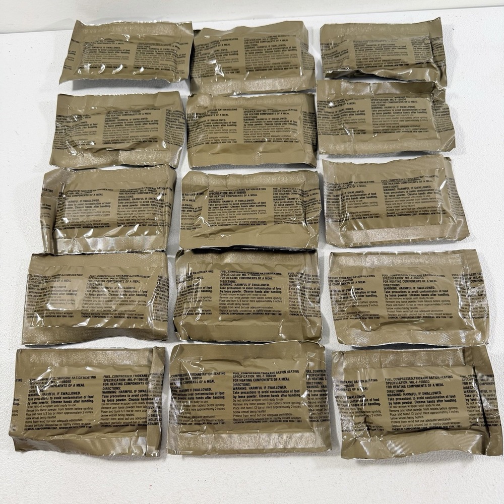 Military Ration Heating Trioxane Fuel Bars 15 Bars No Boxes MIL-F-10805D